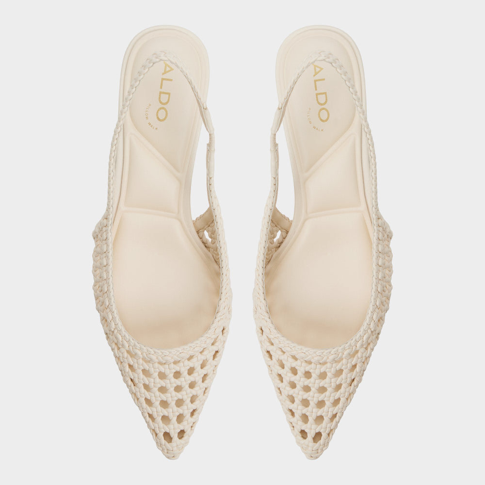 Violettia in Light Beige - Sling back high heel, Kitten heel