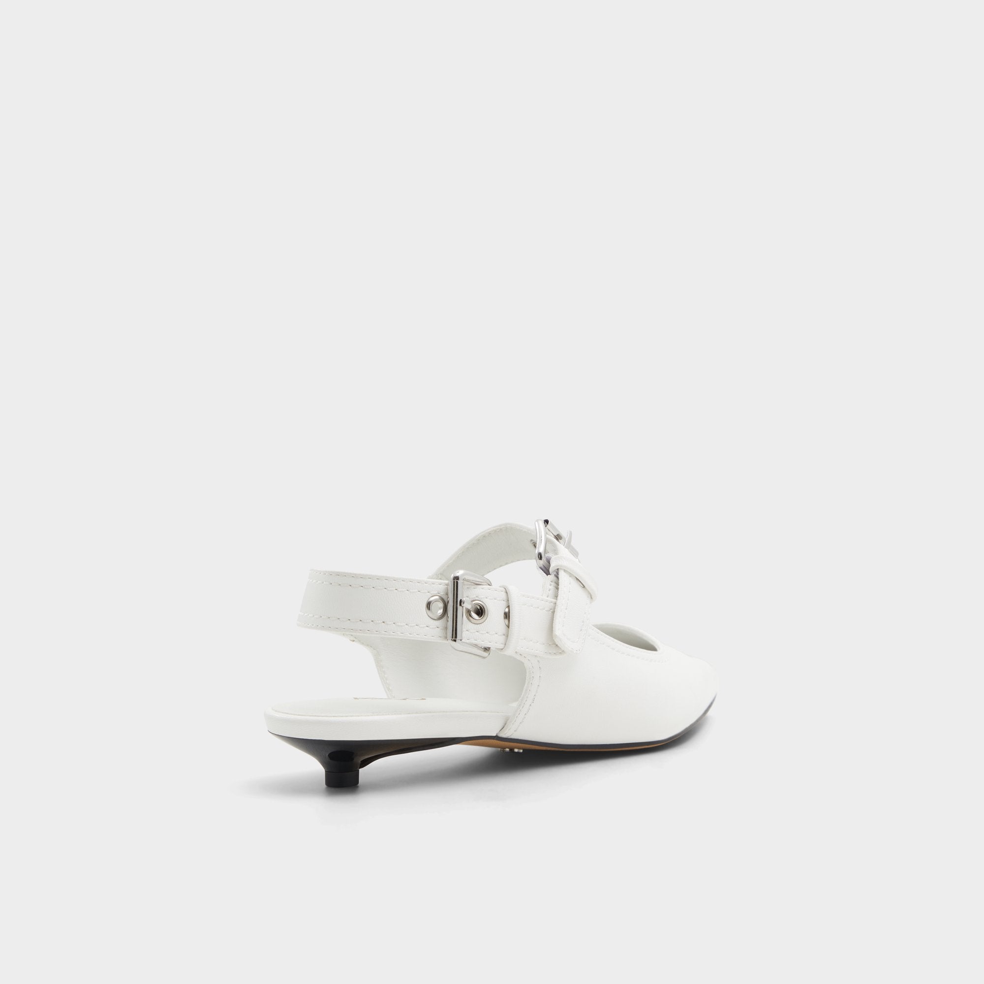 Kellya White Women's Slingbacks - Sling back high heel, Kitten heel