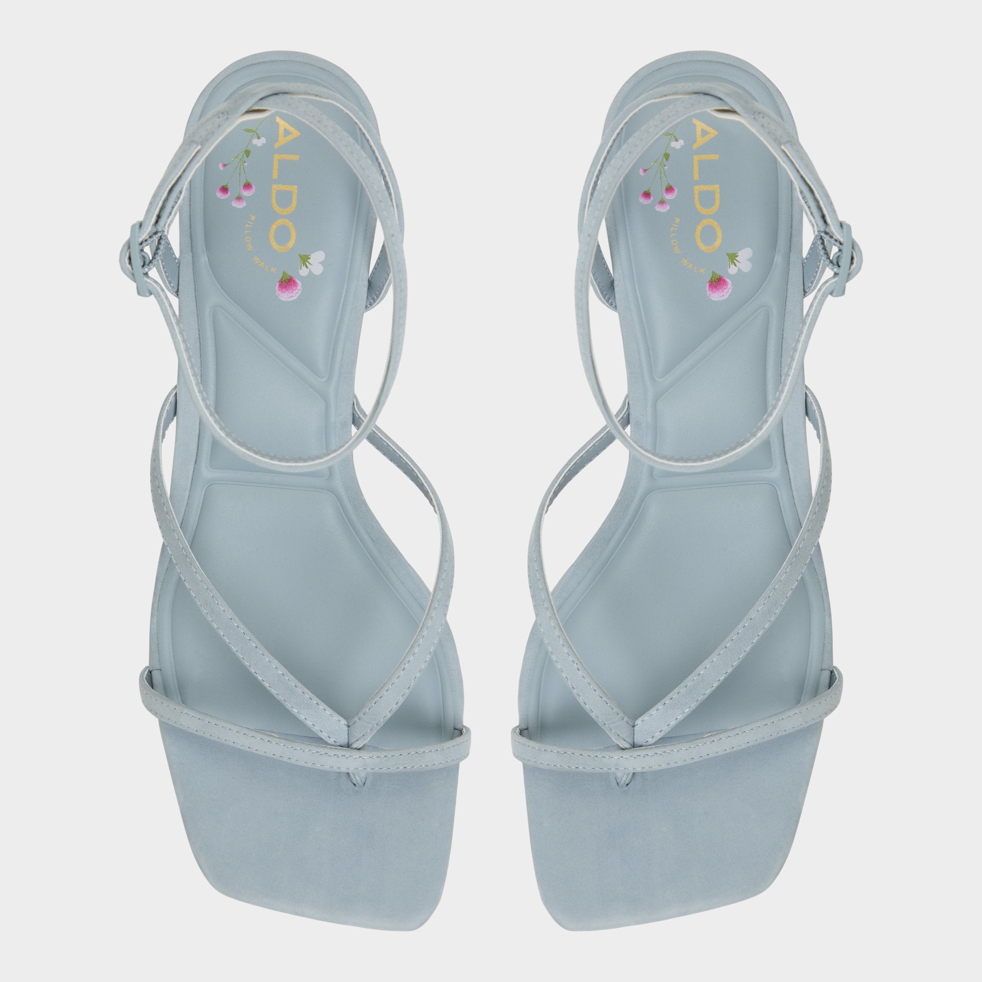 Soffie Other Blue Women's Strappy sandals - Strappy heeled sandal, Kitten heel