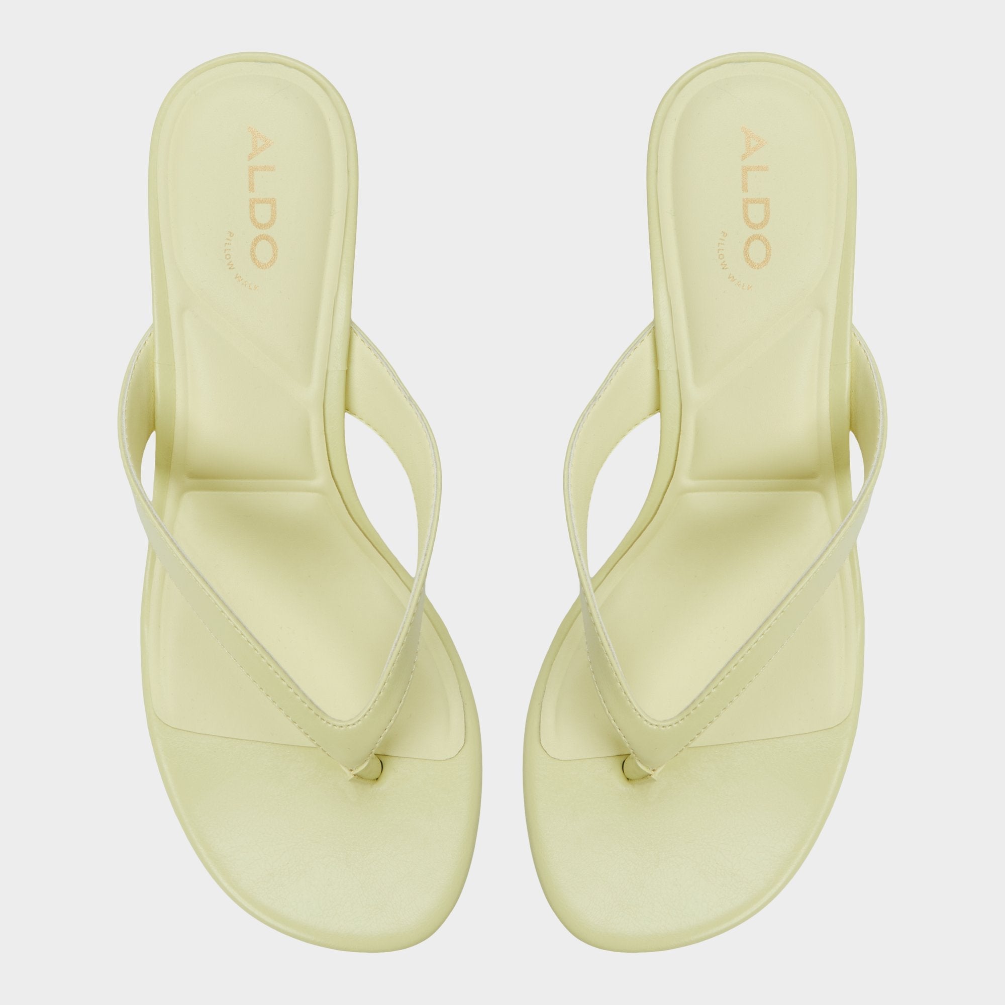 Jump Other Yellow Women's Strappy sandals - Heeled flip flop, Kitten heel