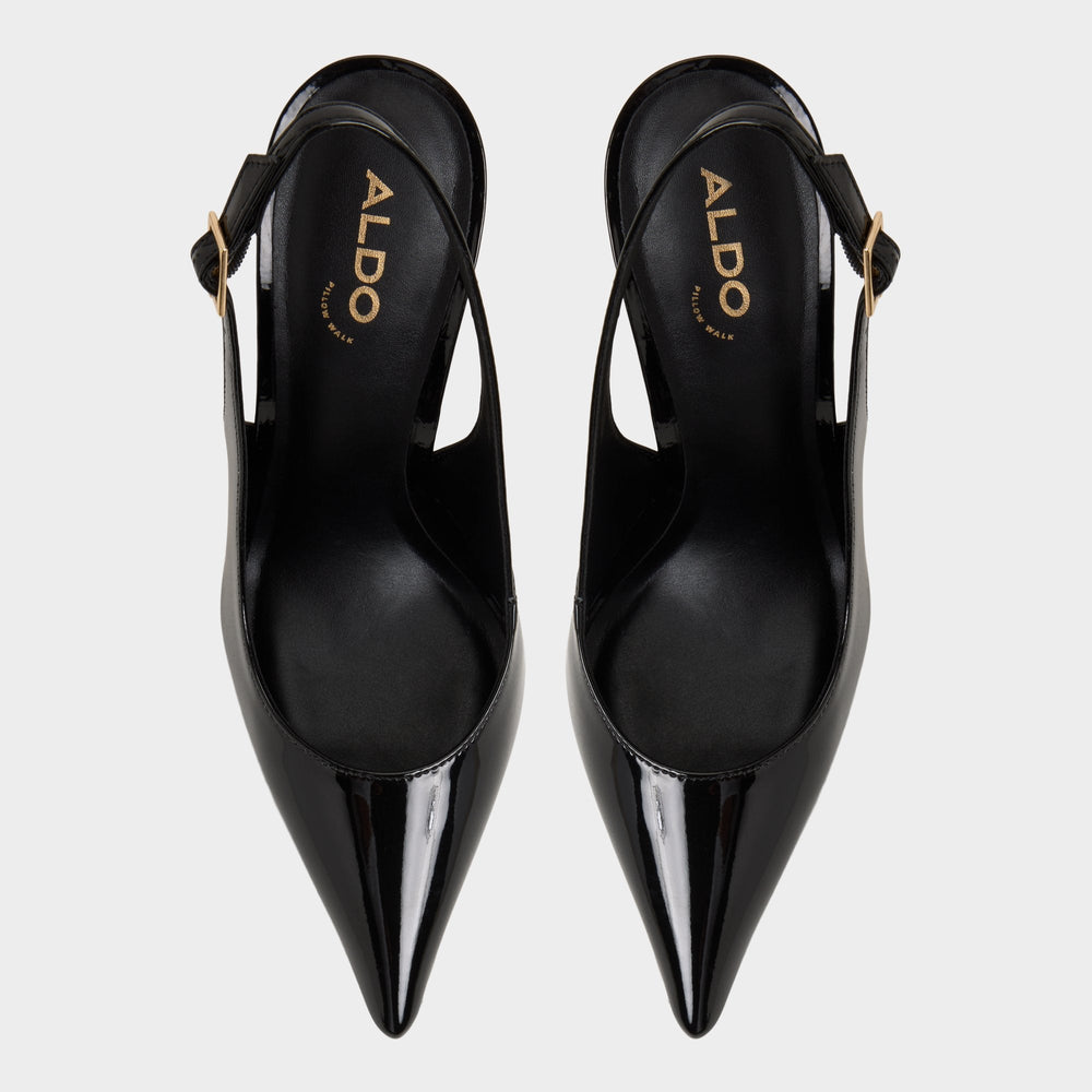 Stessysling Black Women's Pumps - Sling back high heel, Stiletto heel
