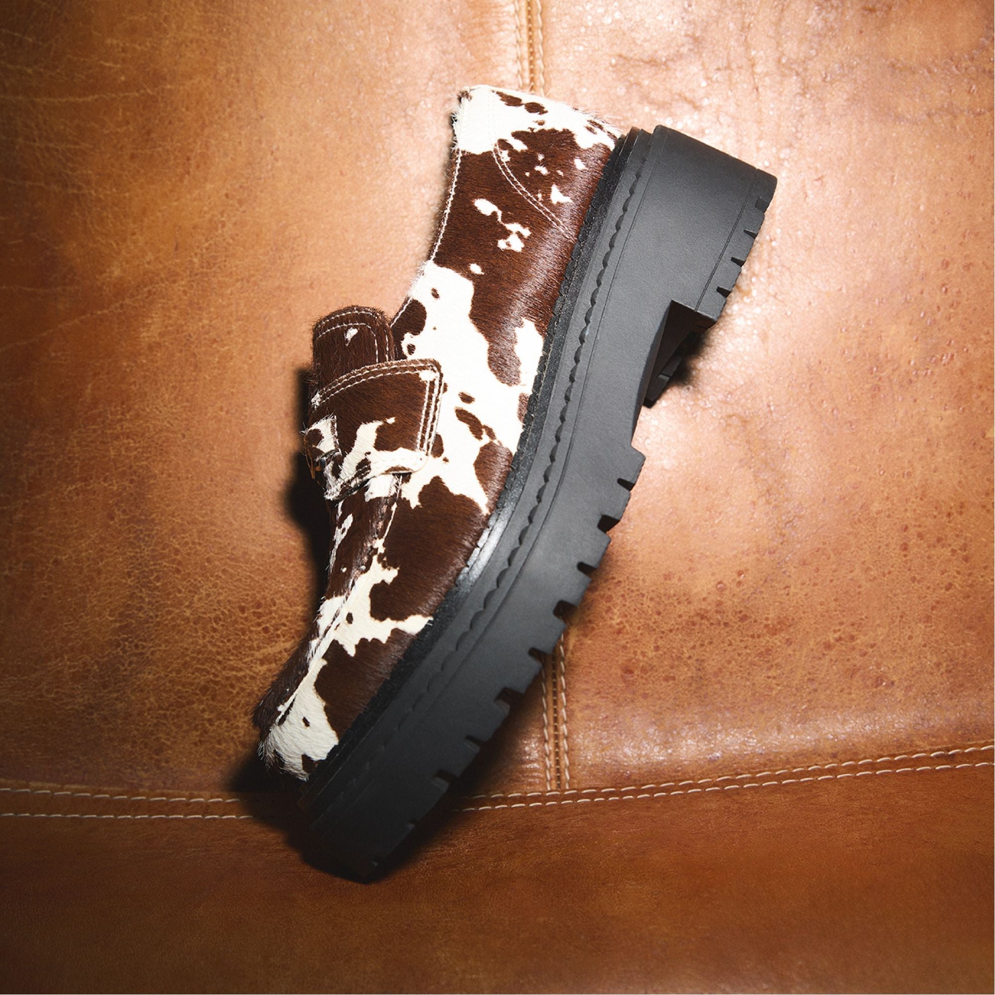 Miravelle in Open Brown - Loafer, Lug sole