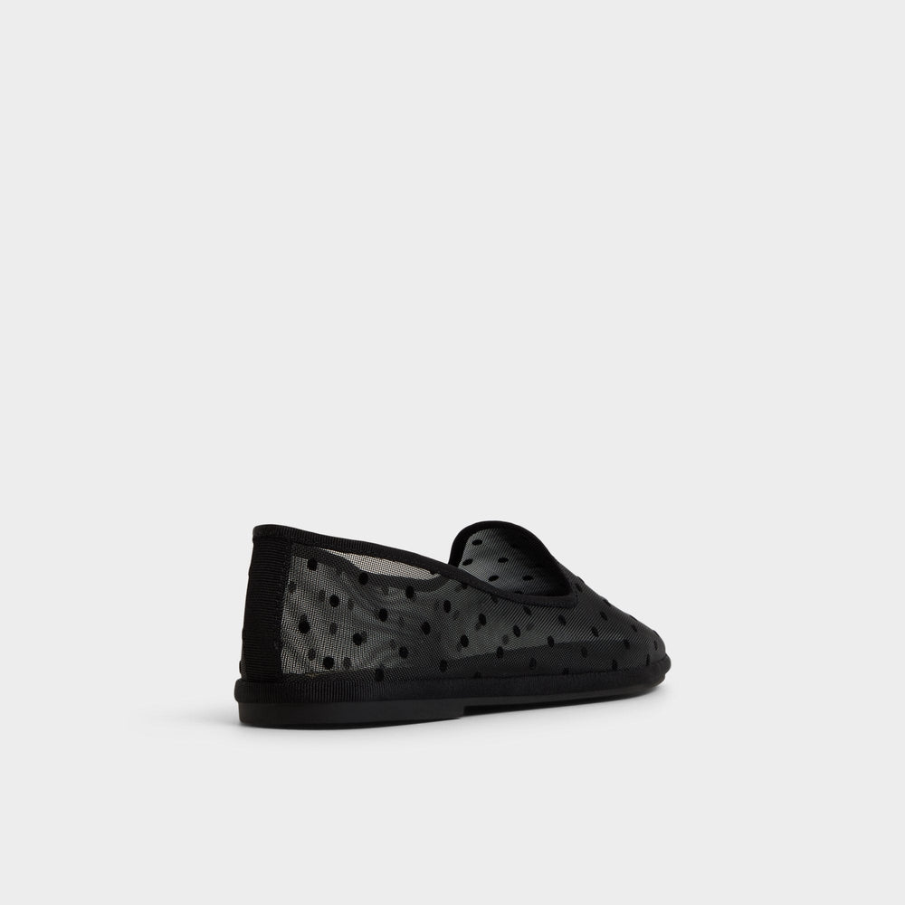 Aurabelle Black Textile Mesh Women's Loafers & Oxfords - Loafer