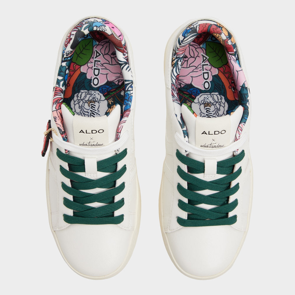 Whatisadam in White Multi - Women's low top sneaker, Cup sole