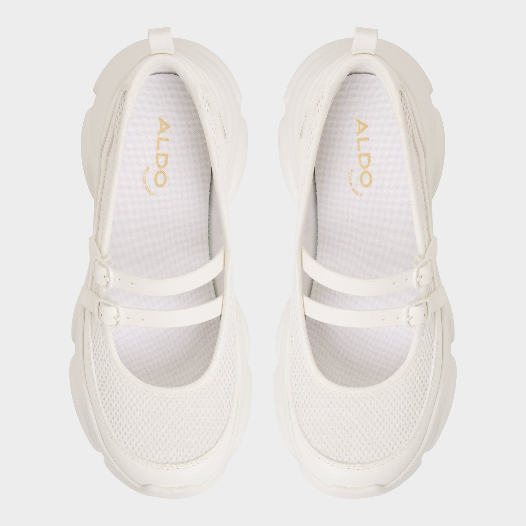Aethera White Women's Platform and wedge sneakers - Mary Jane Sneakers, Jogger sole