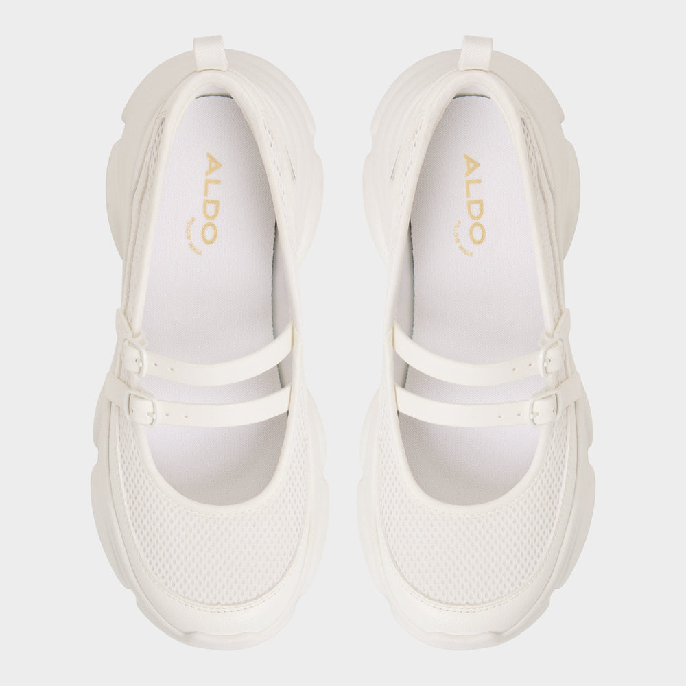 Aethera White Women's Platform and wedge sneakers - Mary Jane Sneakers, Jogger sole