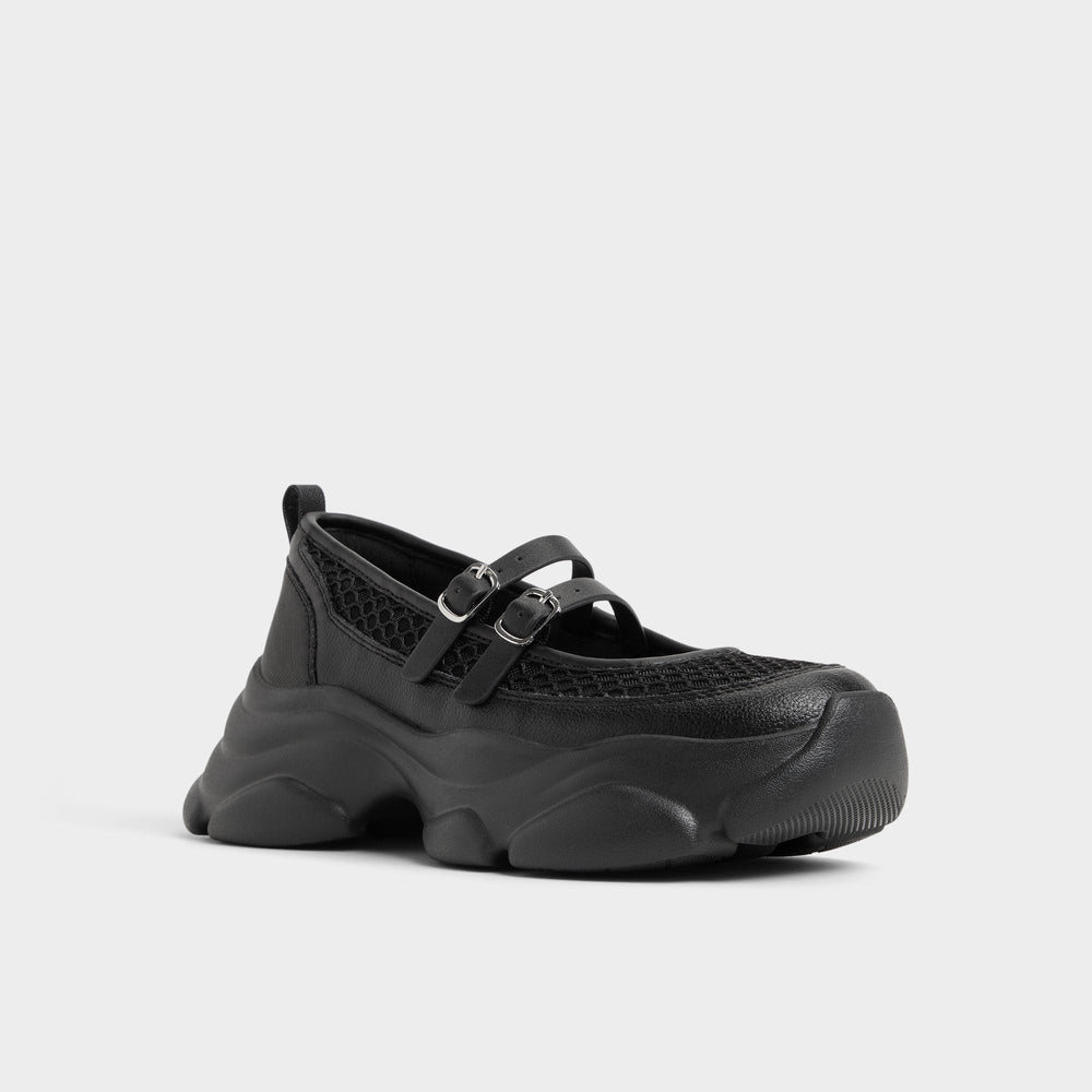 Aethera Black Women's Platform and wedge sneakers - Mary Jane Sneakers, Jogger sole