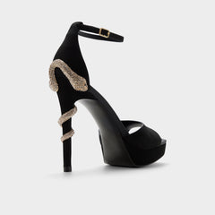 Medusa in Other Black 14266744 - Strappy heeled sandal, Platform