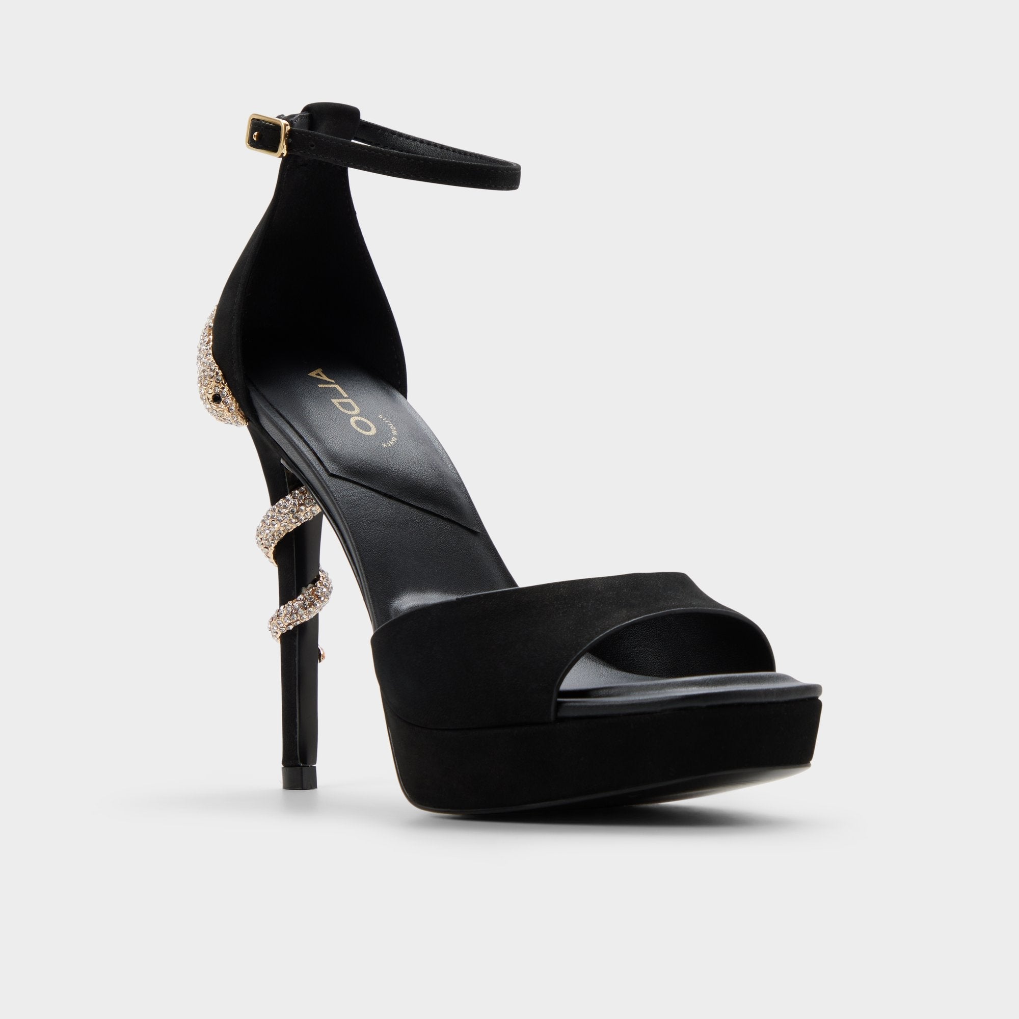 Medusa in Other Black 14266744 - Strappy heeled sandal, Platform