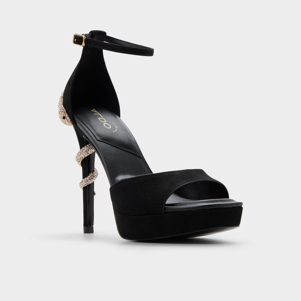 Medusa in Other Black 14266744 - Strappy heeled sandal, Platform