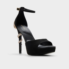 Medusa in Other Black 14266744 - Strappy heeled sandal, Platform