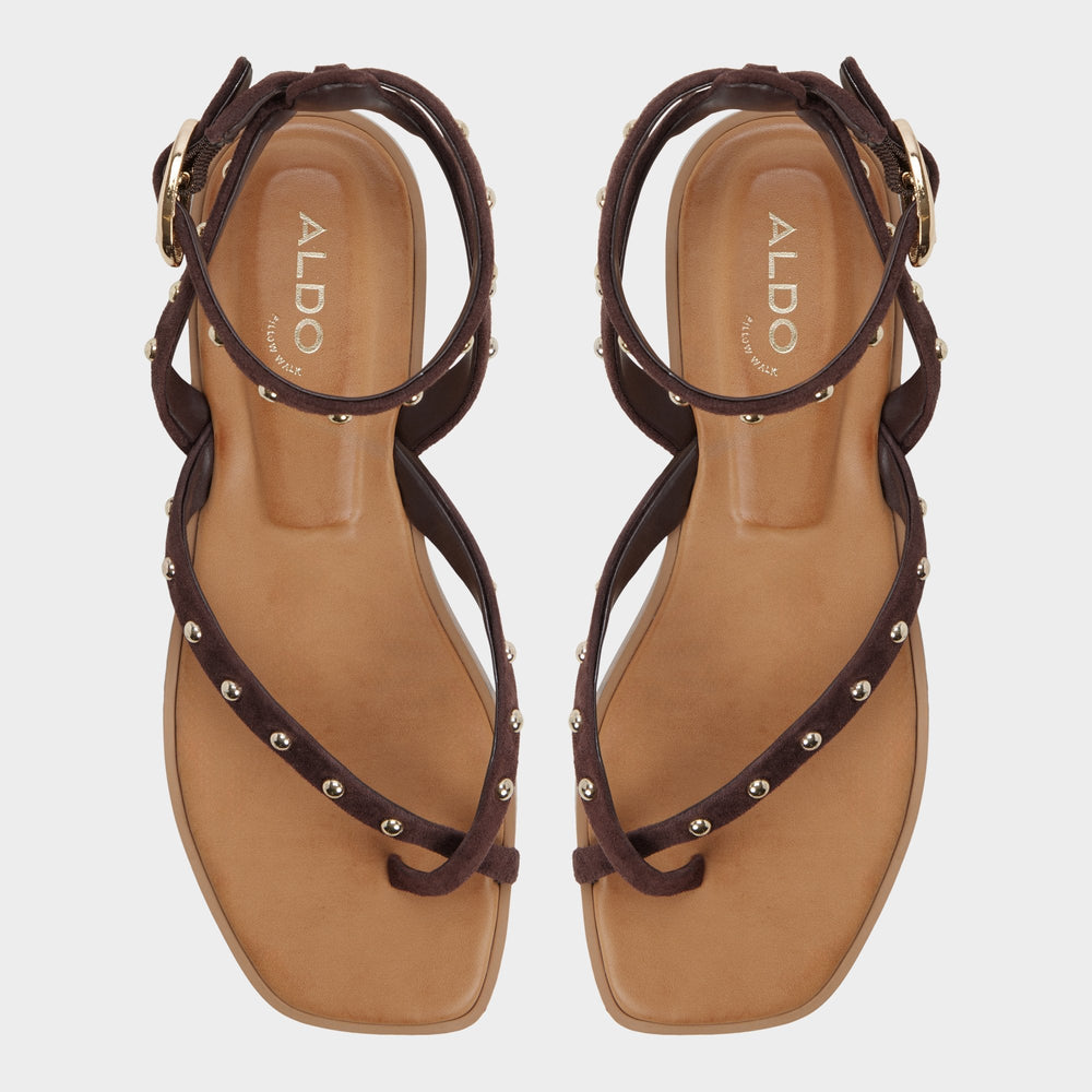 Daressi in Dark Brown - Flat sandal