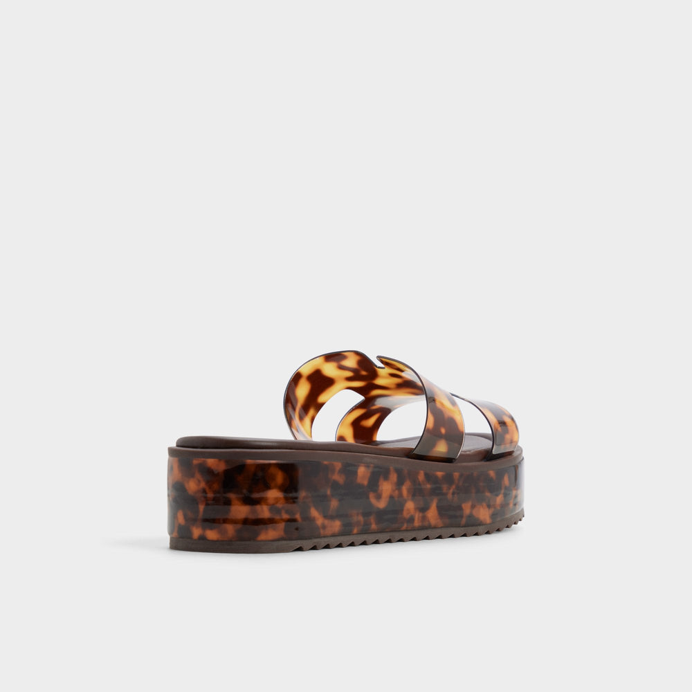 Anayelie in Open Brown - Slide sandal, Platform