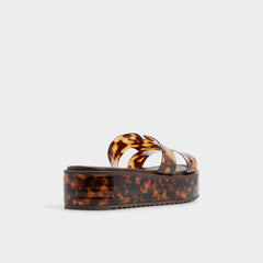 Anayelie in Open Brown - Slide sandal, Platform