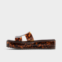 Anayelie in Open Brown - Slide sandal, Platform