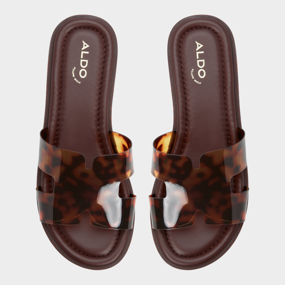 Anayelie in Open Brown - Slide sandal, Platform