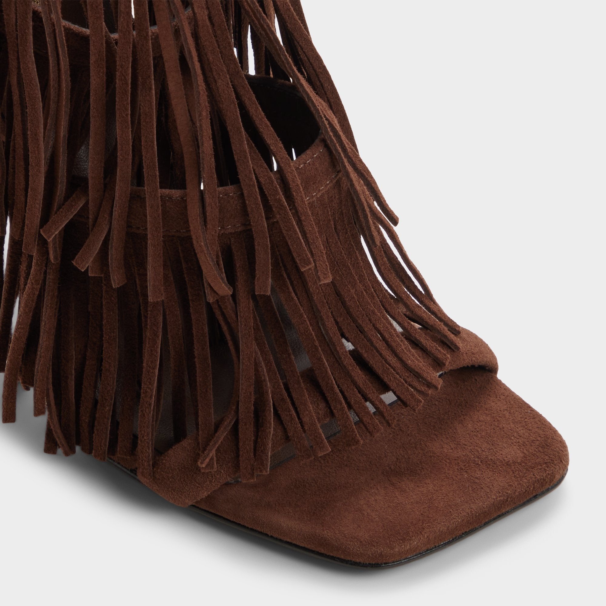 Nahana in Dark Brown - Strappy heeled sandal, Stiletto heel