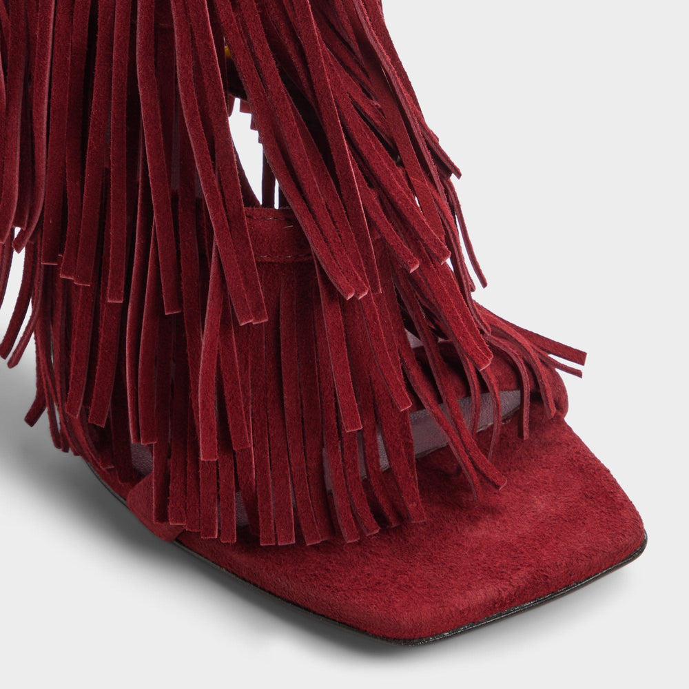 Nahana in Bordo - Strappy heeled sandal, Stiletto heel