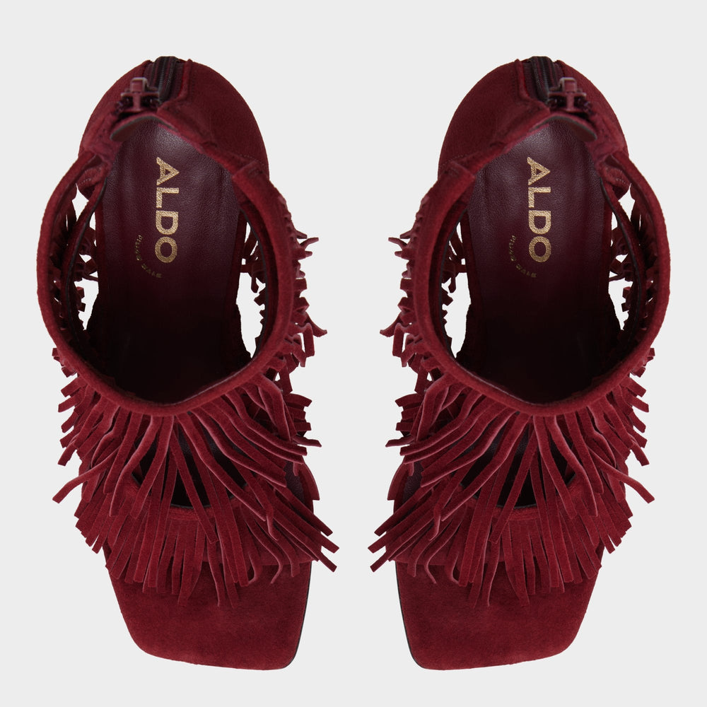Nahana in Bordo - Strappy heeled sandal, Stiletto heel