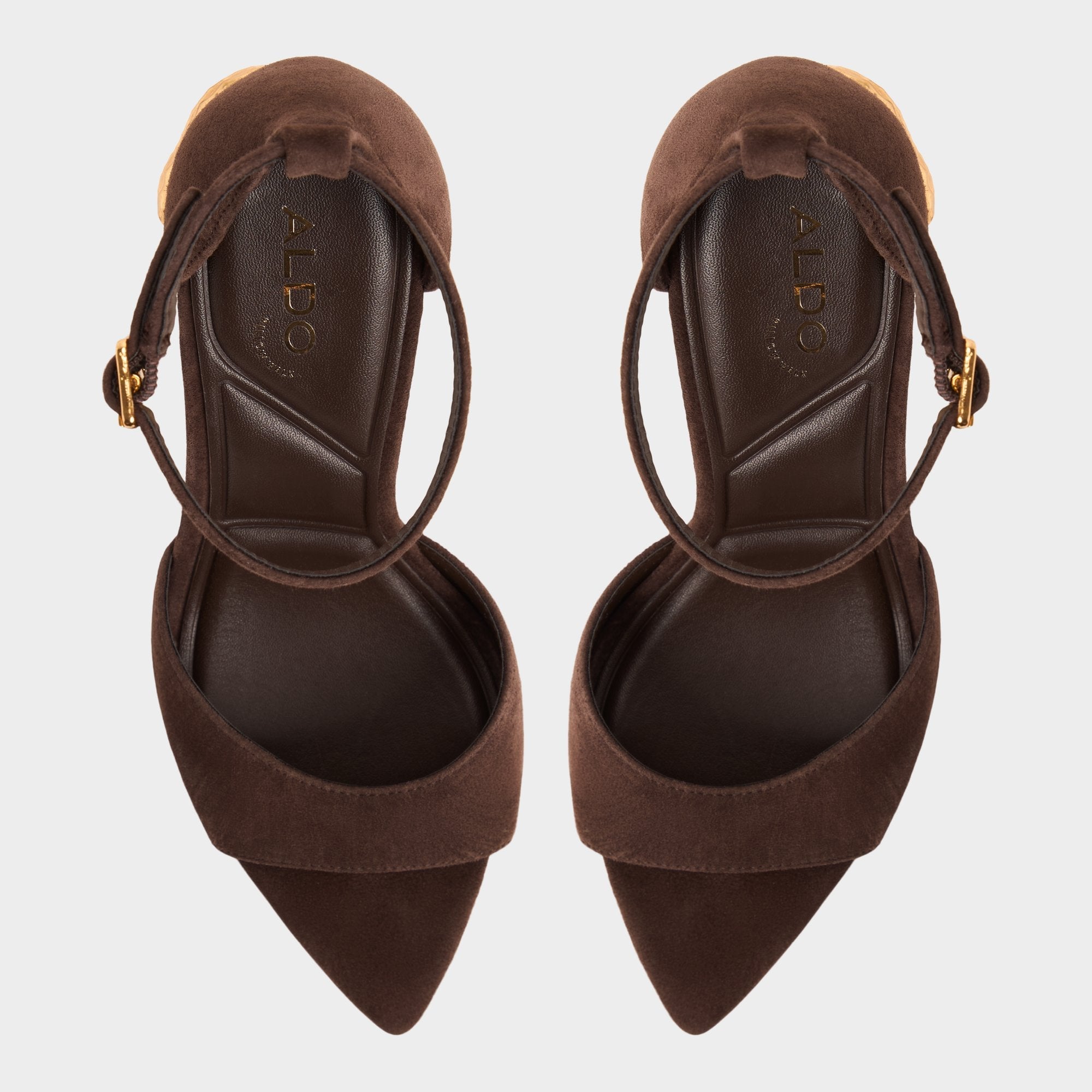 Medeza in Dark Brown - Strappy heeled sandal