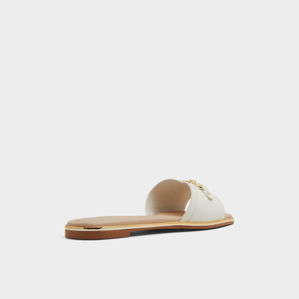 Alamassi Open White Women's Flats - Slide sandal