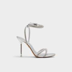 Manaelden Silver Women's Heeled sandals - Strappy heeled sandal, Stiletto heel