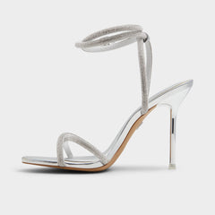 Manaelden Silver Women's Heeled sandals - Strappy heeled sandal, Stiletto heel