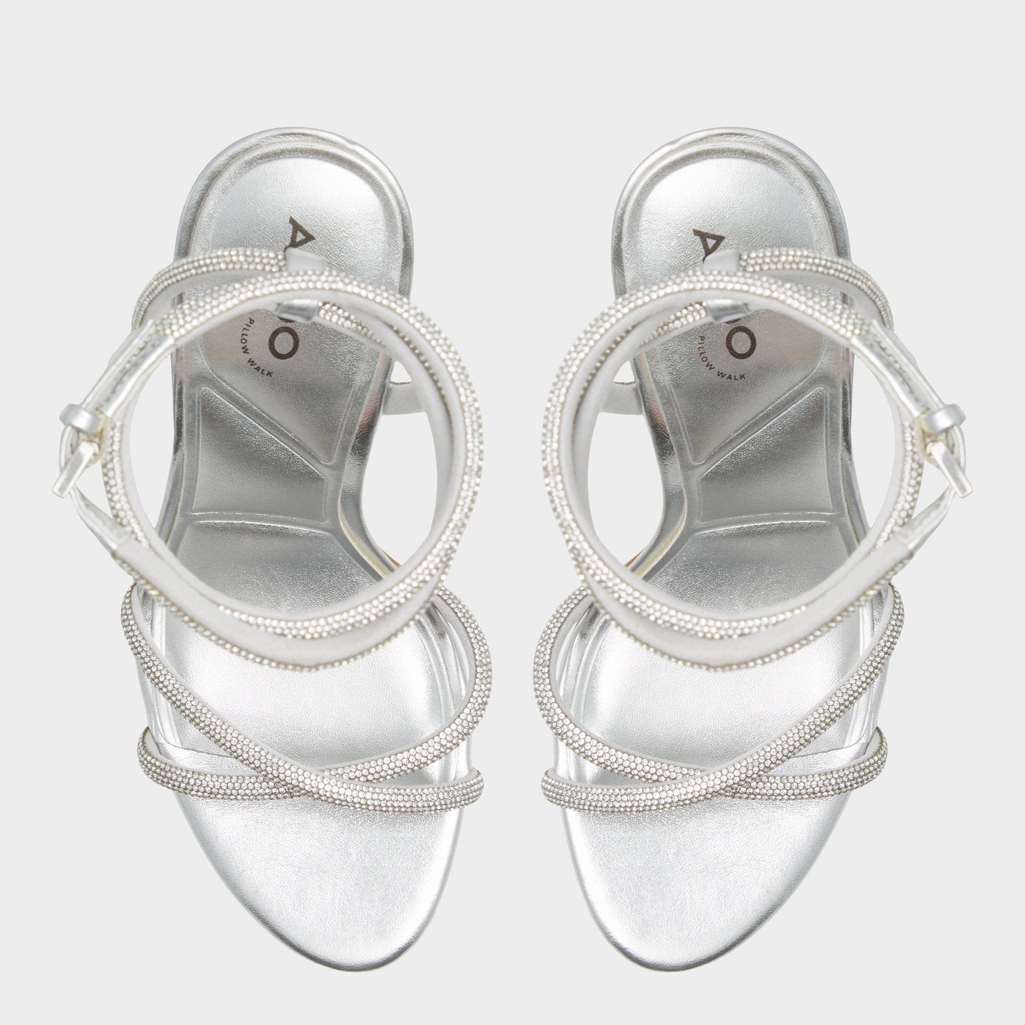 Manaelden Silver Women's Heeled sandals - Strappy heeled sandal, Stiletto heel