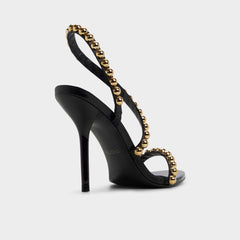 Attey in Black - Strappy heeled sandal, Stiletto heel