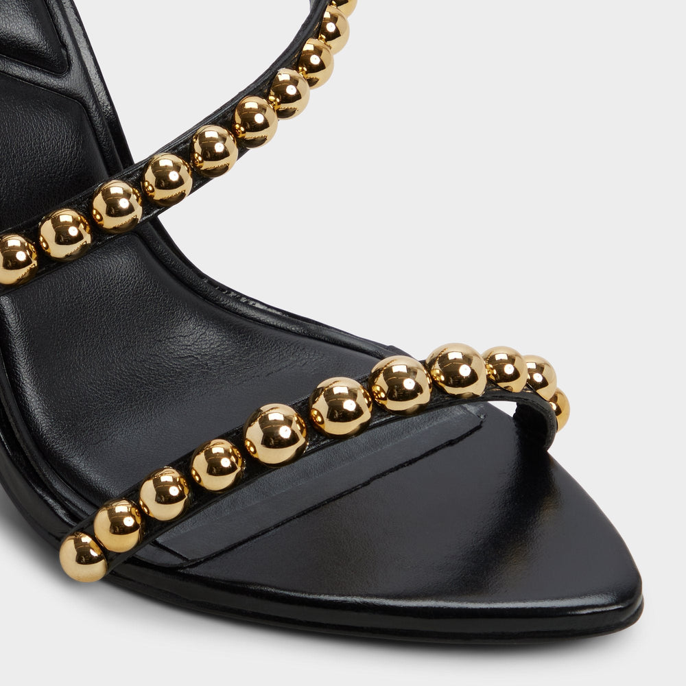Attey in Black - Strappy heeled sandal, Stiletto heel
