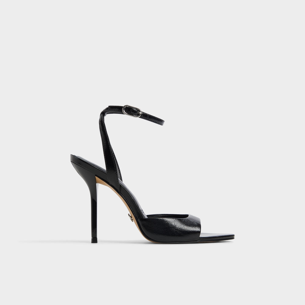 Forevermore Black Women's Strappy sandals - Strappy heeled sandal, Stiletto heel