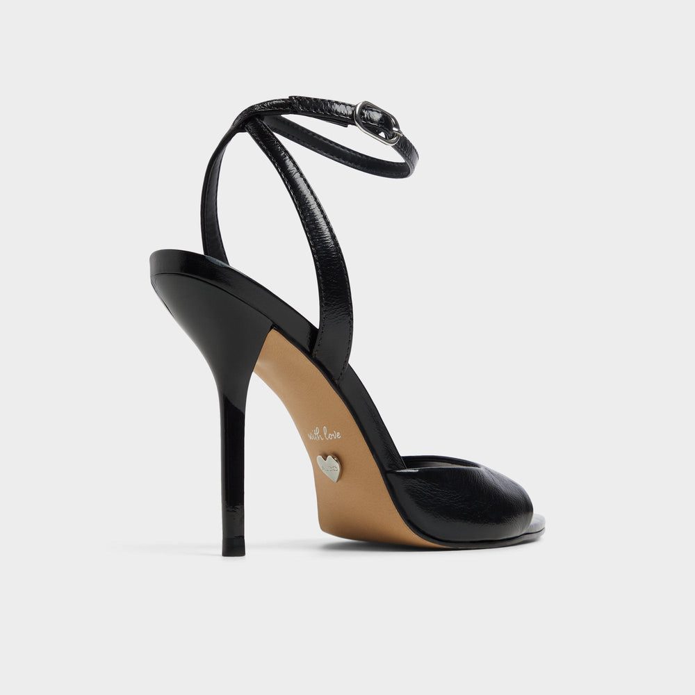 Forevermore Black Women's Strappy sandals - Strappy heeled sandal, Stiletto heel