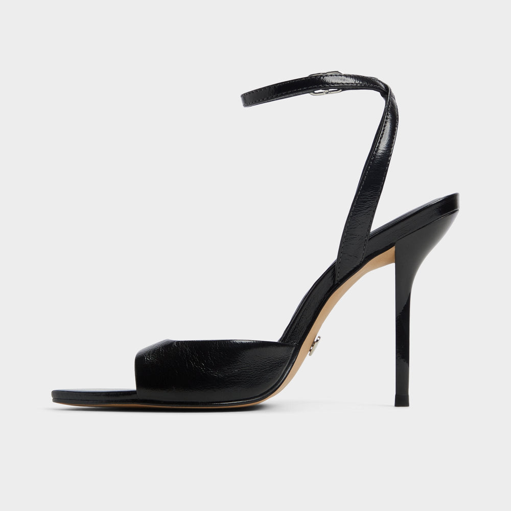 Forevermore Black Women's Strappy sandals - Strappy heeled sandal, Stiletto heel