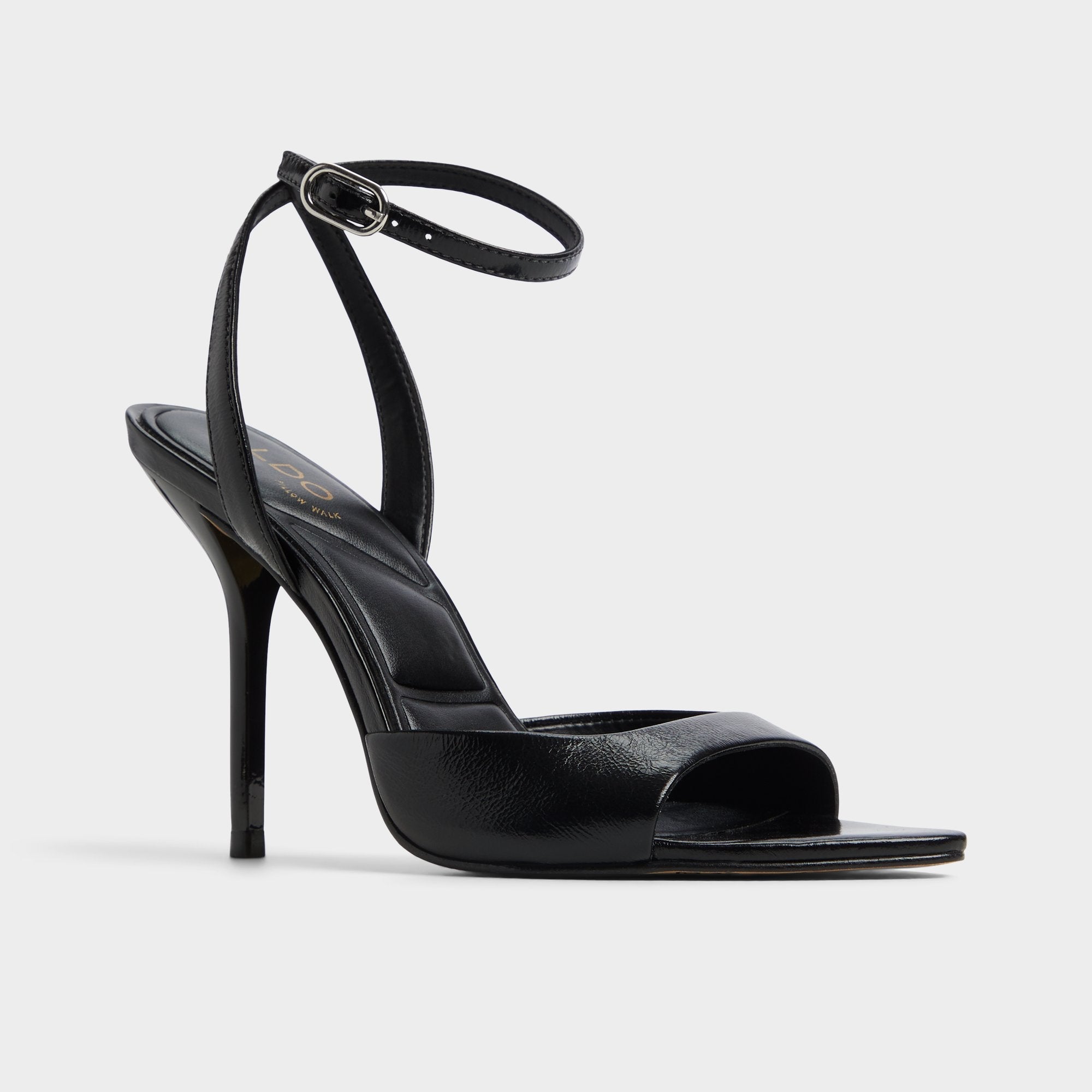 Forevermore Black Women's Strappy sandals - Strappy heeled sandal, Stiletto heel