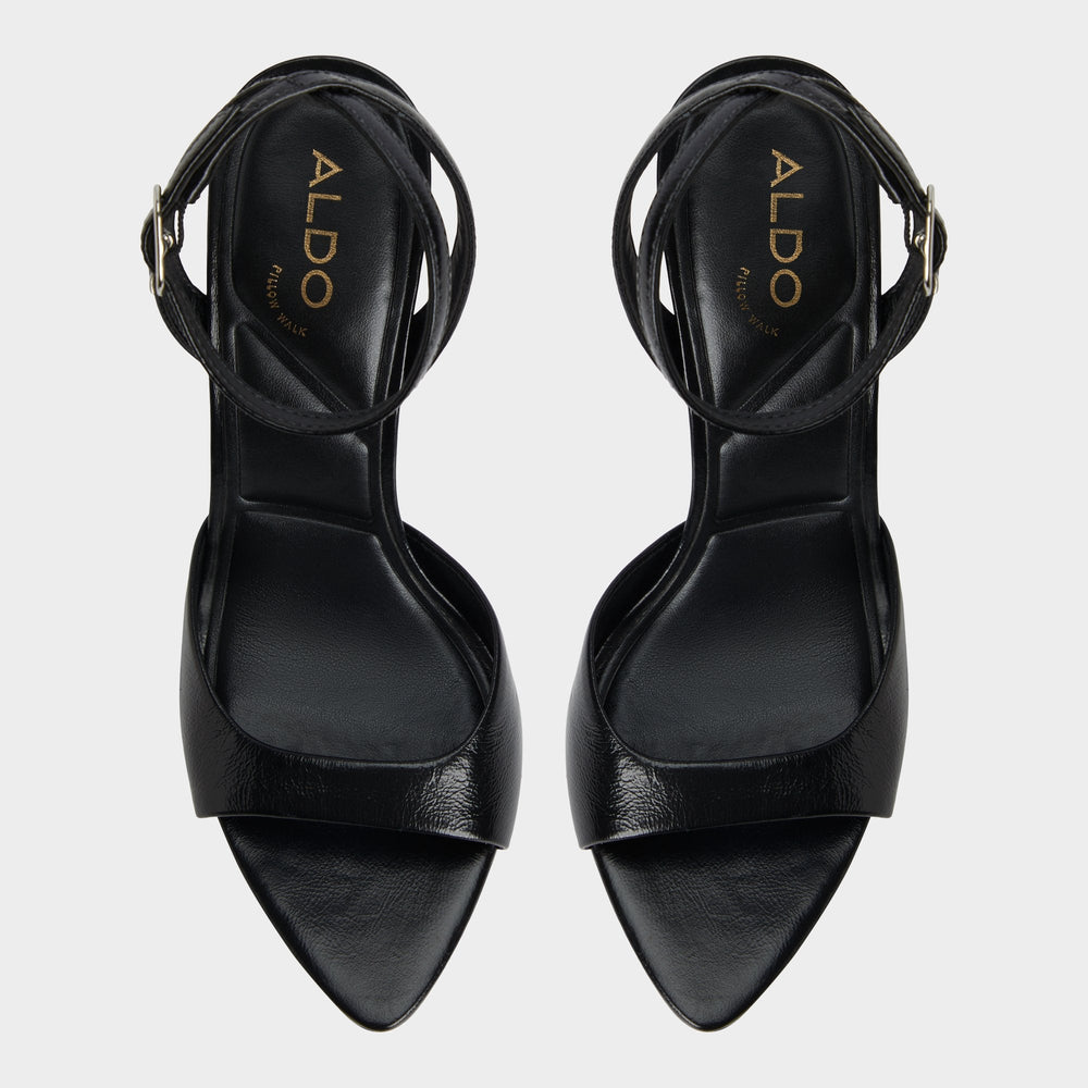Forevermore Black Women's Strappy sandals - Strappy heeled sandal, Stiletto heel