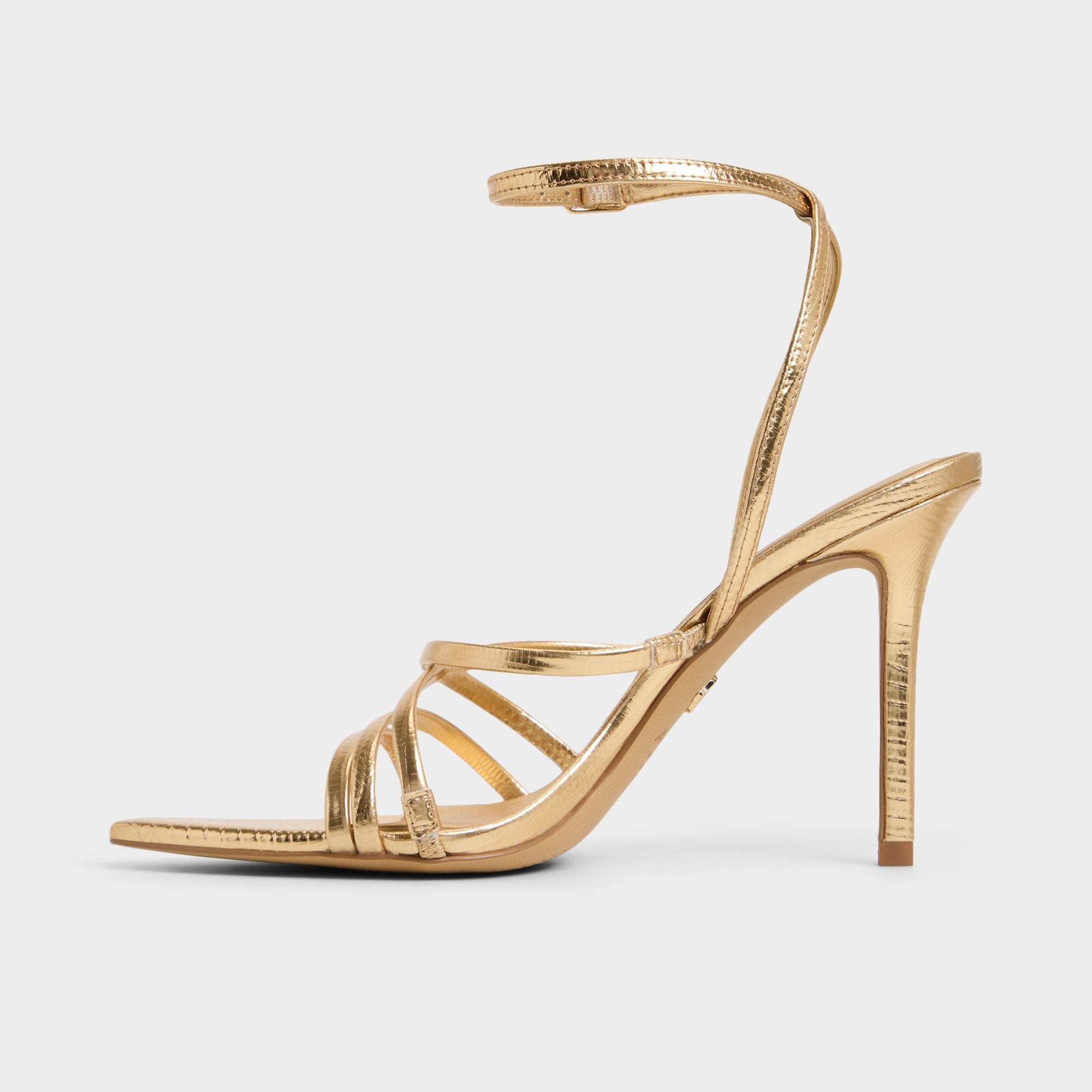 Solania Gold Women's Heeled sandals - Strappy heeled sandal, Stiletto heel