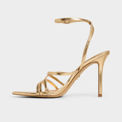 Solania Gold Women's Heeled sandals - Strappy heeled sandal, Stiletto heel