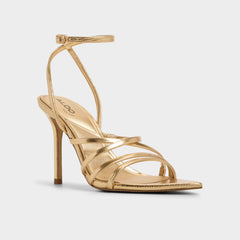Solania Gold Women's Heeled sandals - Strappy heeled sandal, Stiletto heel