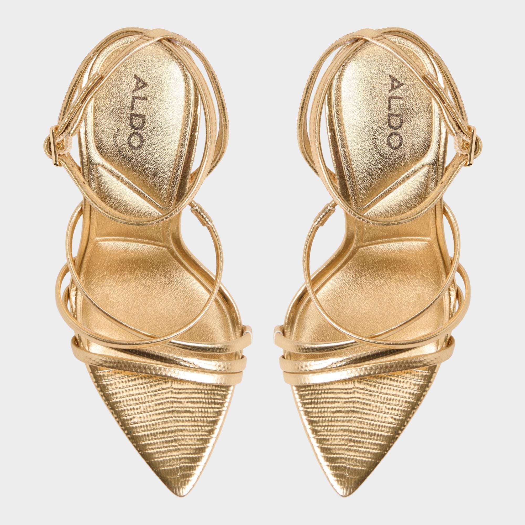 Solania Gold Women's Heeled sandals - Strappy heeled sandal, Stiletto heel