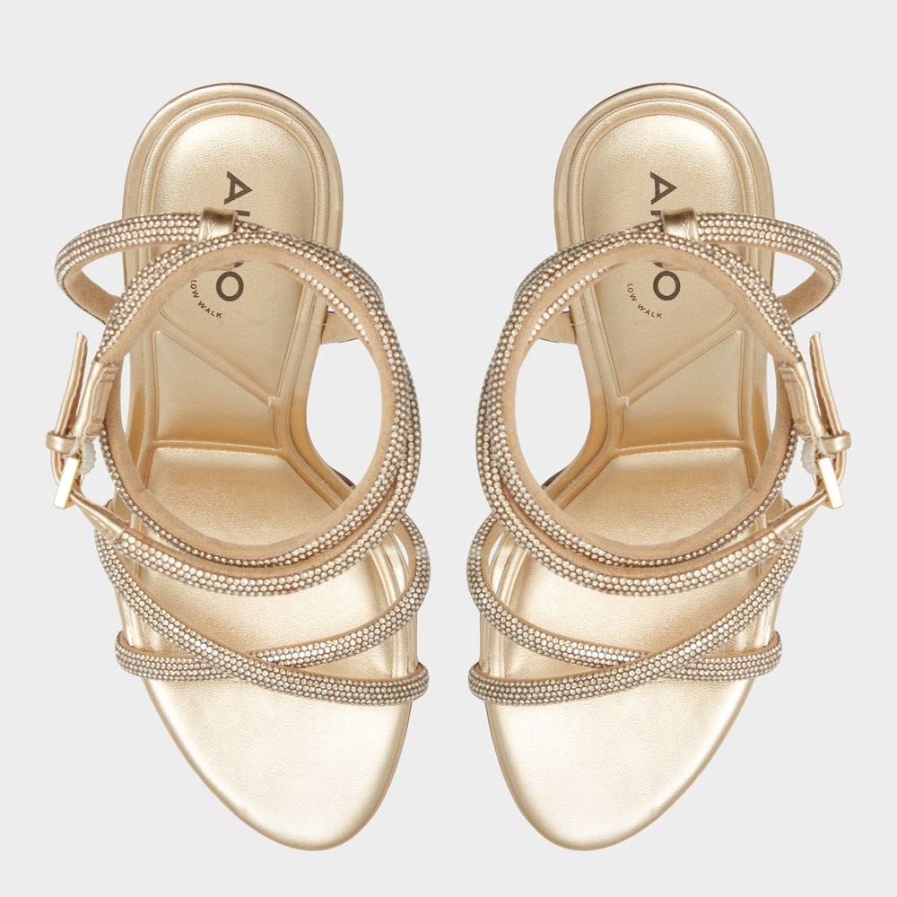 Manaelden Gold Women's Heeled sandals - Strappy heeled sandal, Stiletto heel