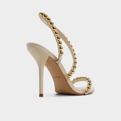 Attey in Cream - Strappy heeled sandal, Stiletto heel