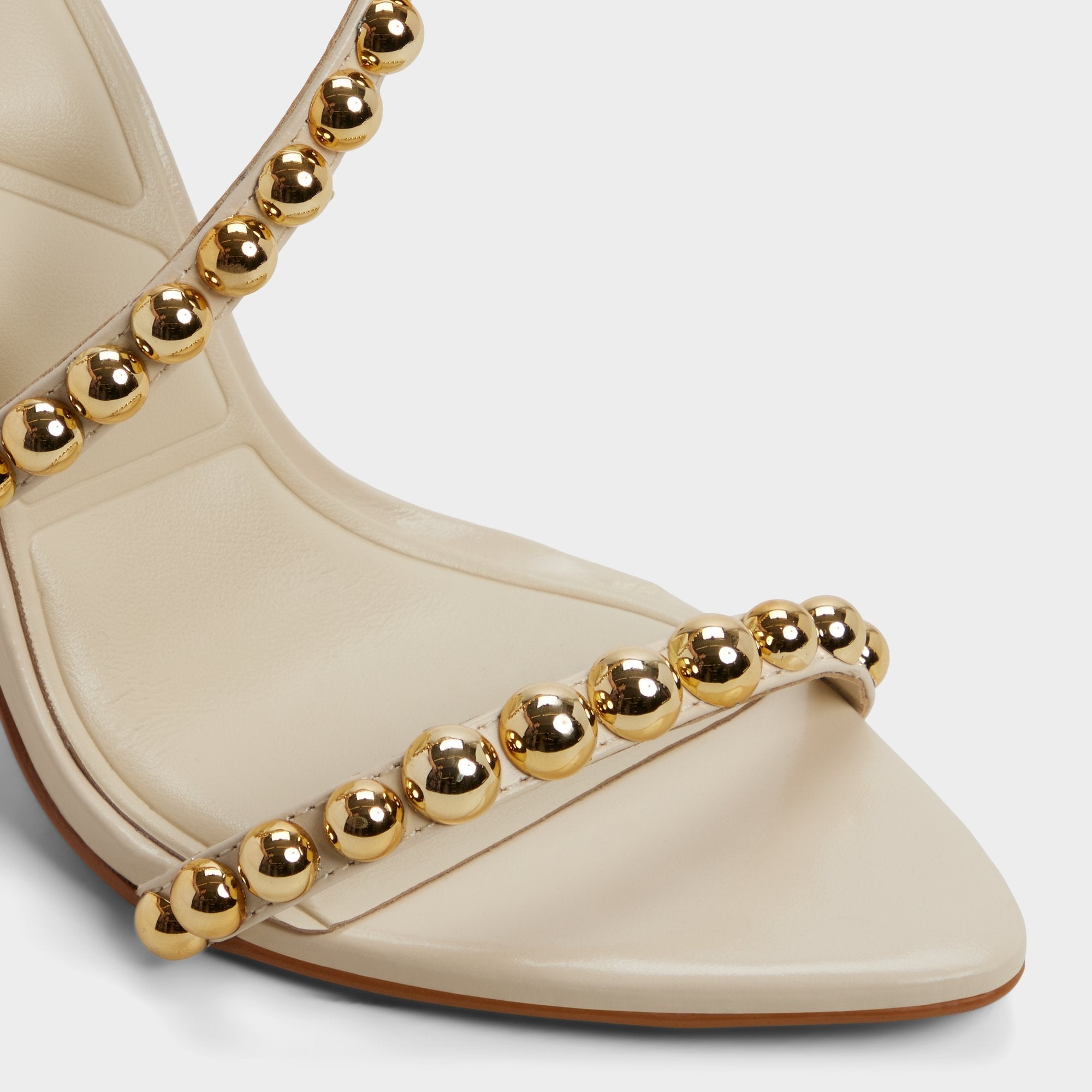 Attey in Cream - Strappy heeled sandal, Stiletto heel