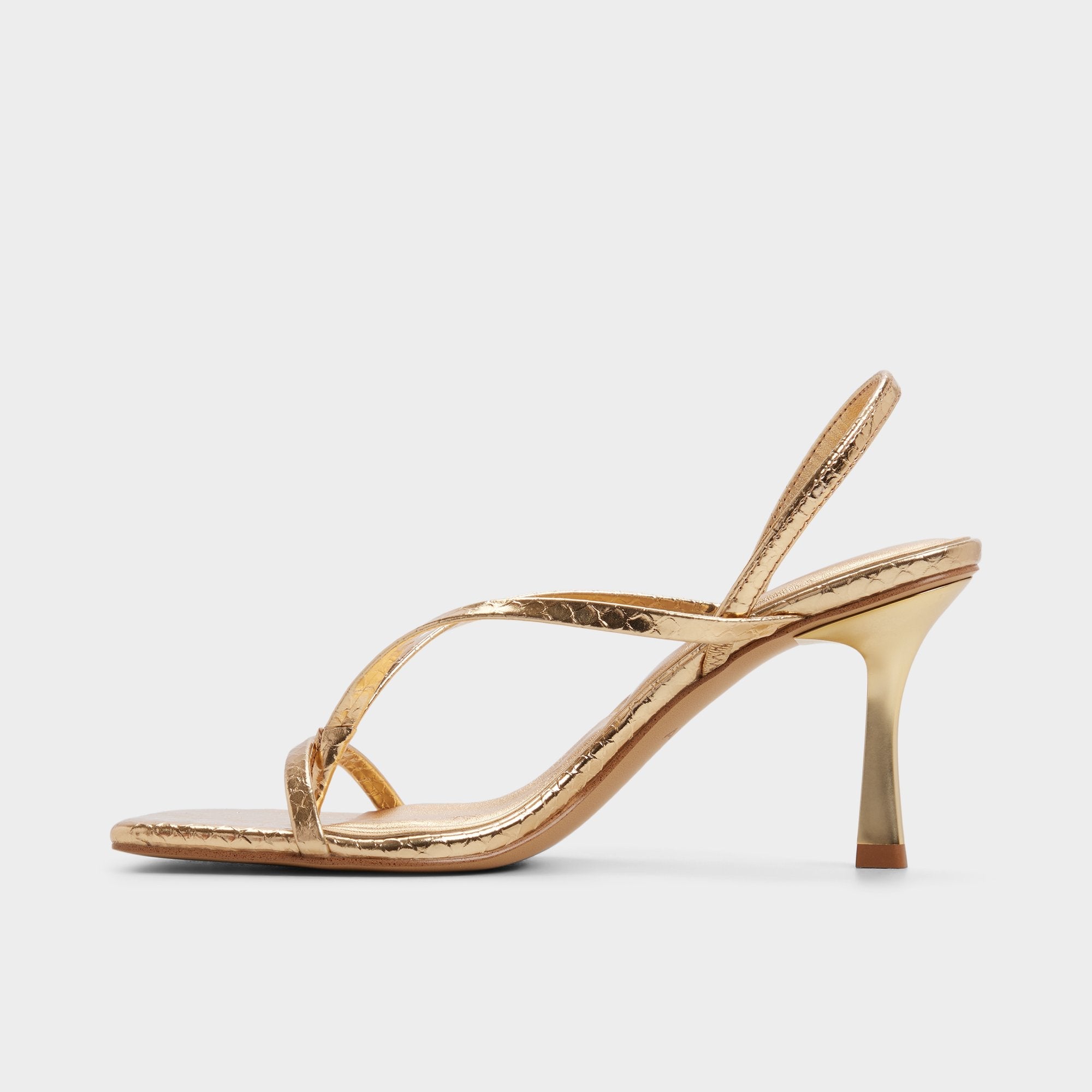 Riva in Gold 14213553 - Sling back heeled sandal, Stiletto heel