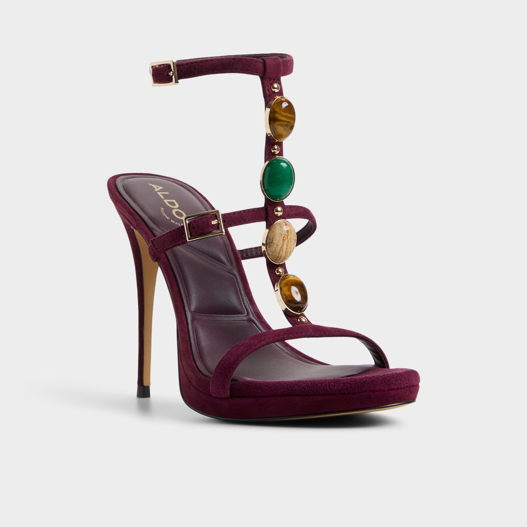 Opalia in Bordo - Strappy heeled sandal, Platform