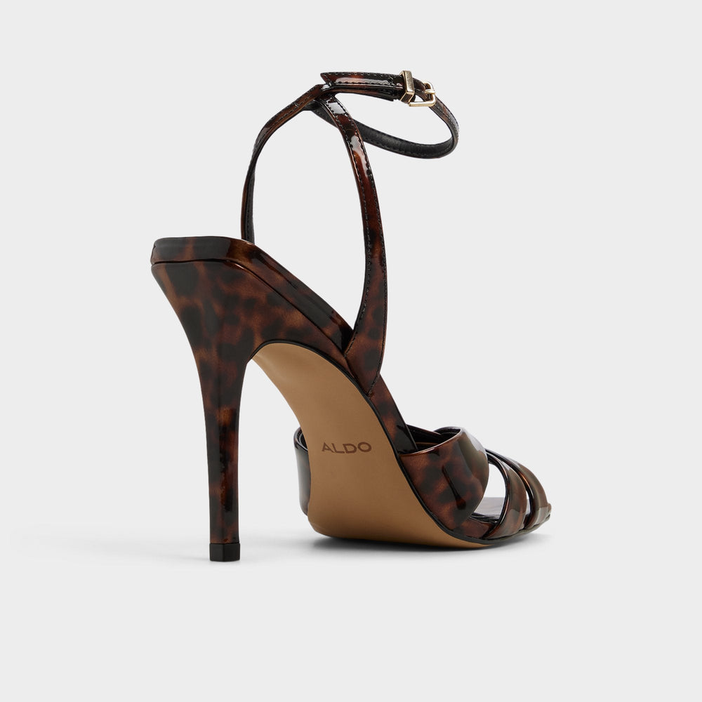 Meteora in Open Brown - Strappy heeled sandal, Stiletto heel