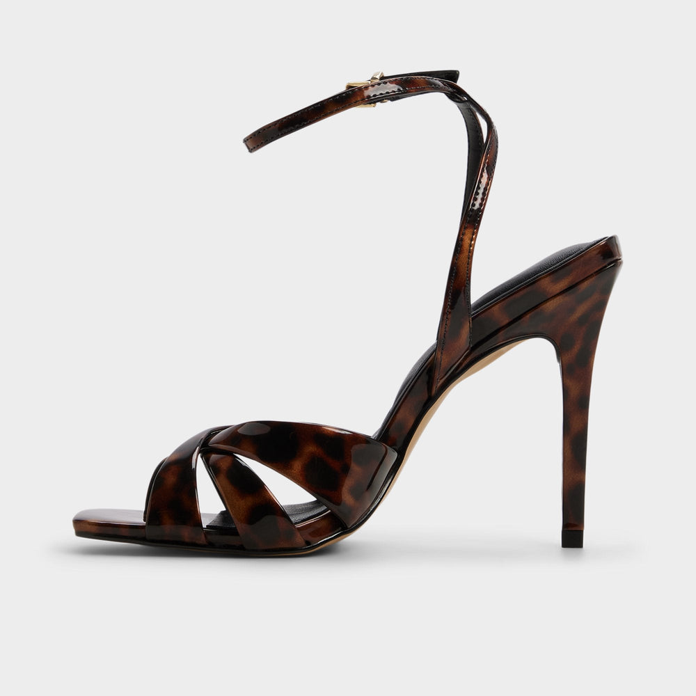 Meteora in Open Brown - Strappy heeled sandal, Stiletto heel
