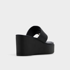 Friegan in Black - Slide sandal, Wedge heel