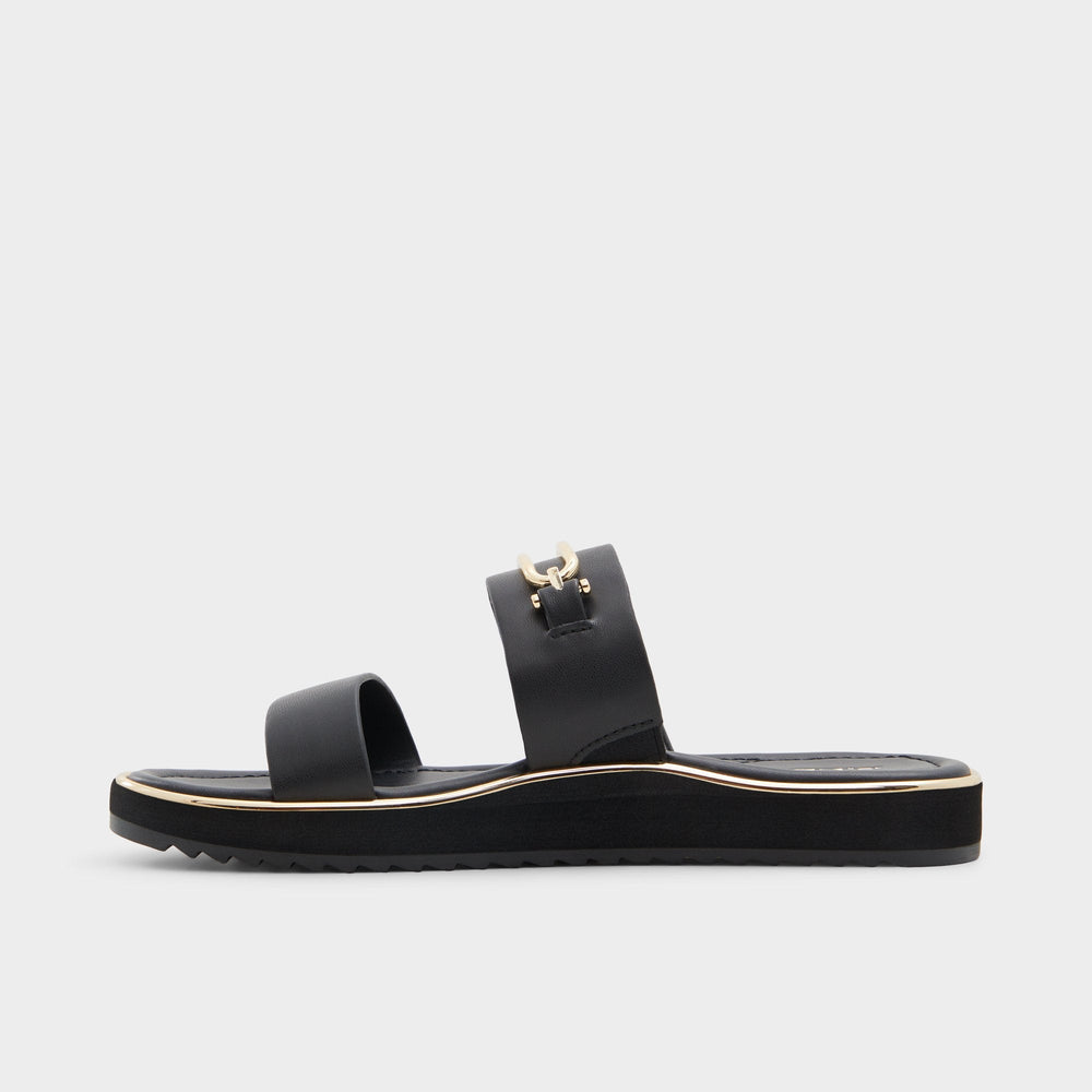 Lagoon Other Black Women's Strappy sandals - Strappy flat sandal, Footbed sandal