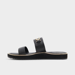 Lagoon Other Black Women's Strappy sandals - Strappy flat sandal, Footbed sandal