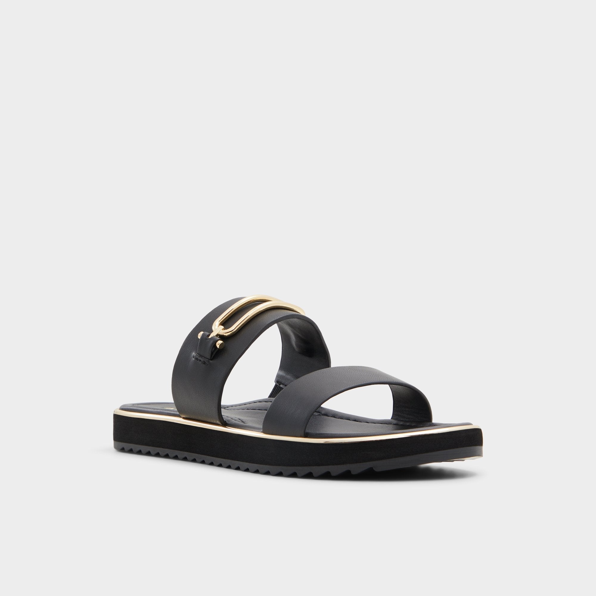 Lagoon Other Black Women's Strappy sandals - Strappy flat sandal, Footbed sandal